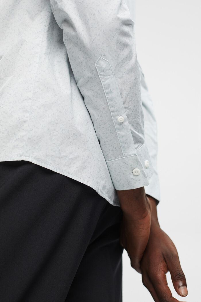 Katoenen slim fit overhemd met motief, WHITE, detail image number 4