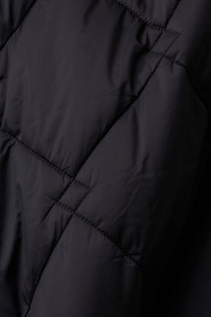Gewatteerde jas met capuchon, BLACK, detail image number 4