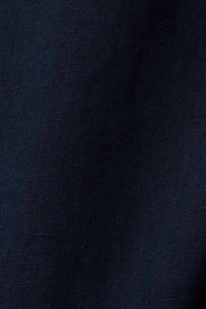 Overhemd met buttondownkraag van een mix van katoen en linnen, NAVY, detail image number 5