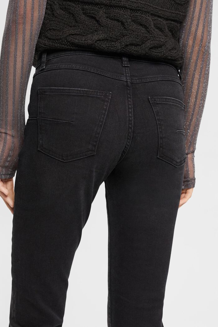 Jeans met middelhoge taille en rechte pijpen, BLACK DARK WASHED, detail image number 2