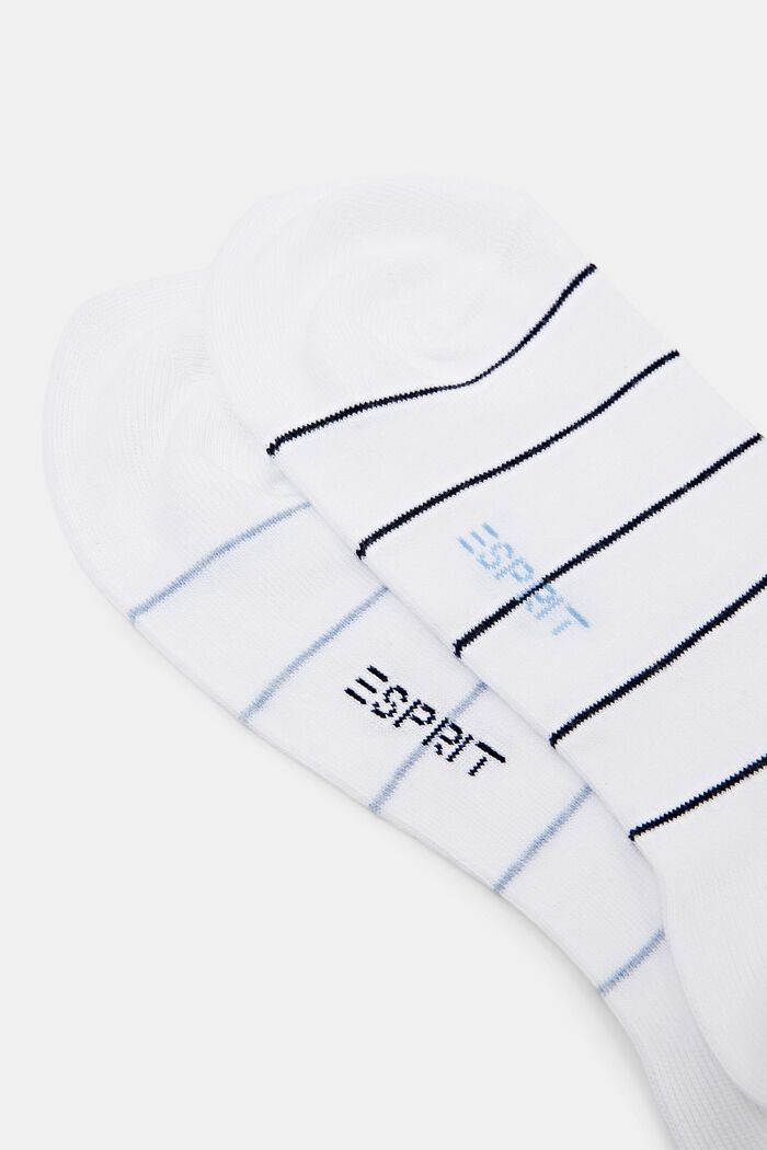 Set van 2 paar gestreepte, grofgebreide sokken, WHITE, detail image number 2