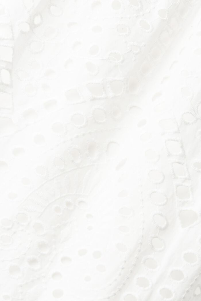 Midi-jurk met opengewerkte kant, LENZING™ ECOVERO™, WHITE, detail image number 4