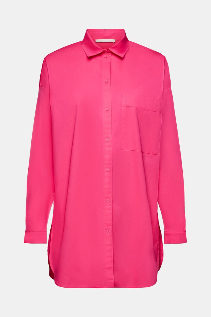 Katoenen blouse met een zak, PINK FUCHSIA, detail image number 7