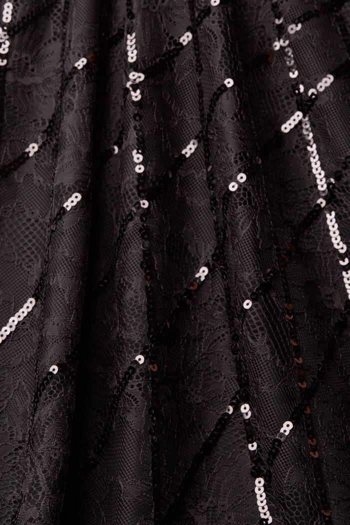 Kanten blouse, BLACK, detail image number 4