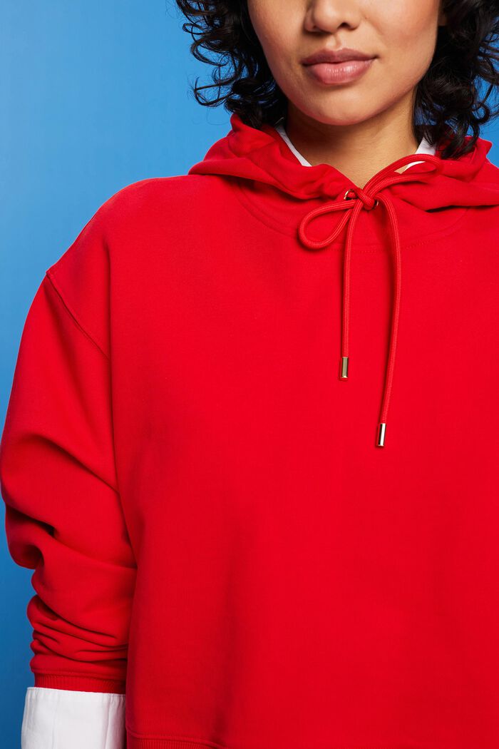 Cropped hoodie, 100% katoen, RED, detail image number 2