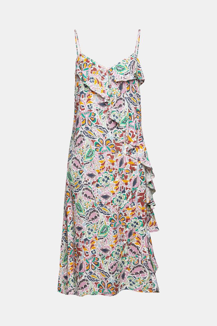 Midi-jurk met motief, LENZING™ ECOVERO™, GREEN, detail image number 7