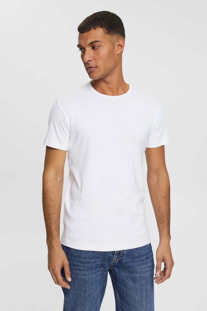Jersey T-shirt met slim fit, WHITE, detail image number 1