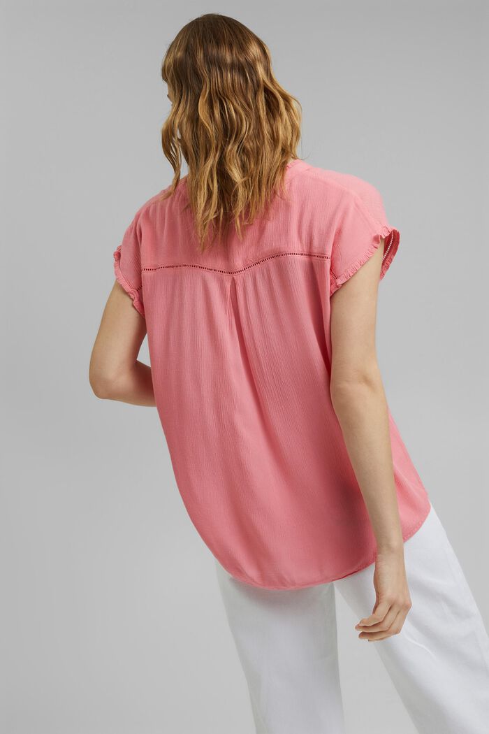 Blousetop met broderie, LENZING™ ECOVERO™, CORAL, detail image number 3