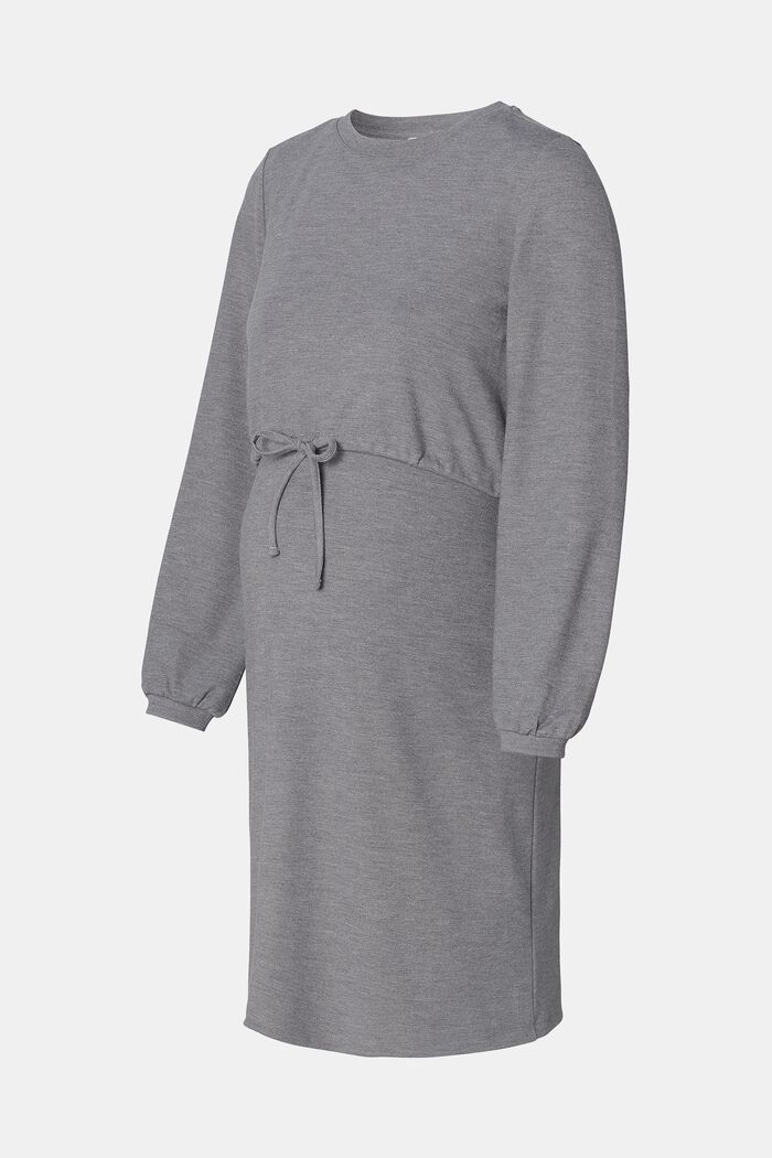 Jersey jurk met lange mouwen en voedingsfunctie, MEDIUM GREY, detail image number 6