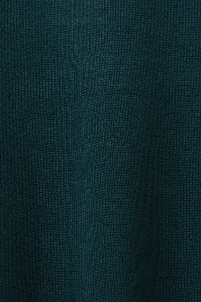 Gebreide mini-jurk met turtleneck, EMERALD GREEN, detail image number 4