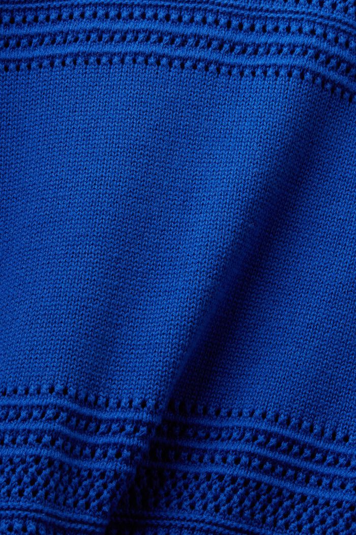 Open gebreide trui met ronde hals, BRIGHT BLUE, detail image number 5