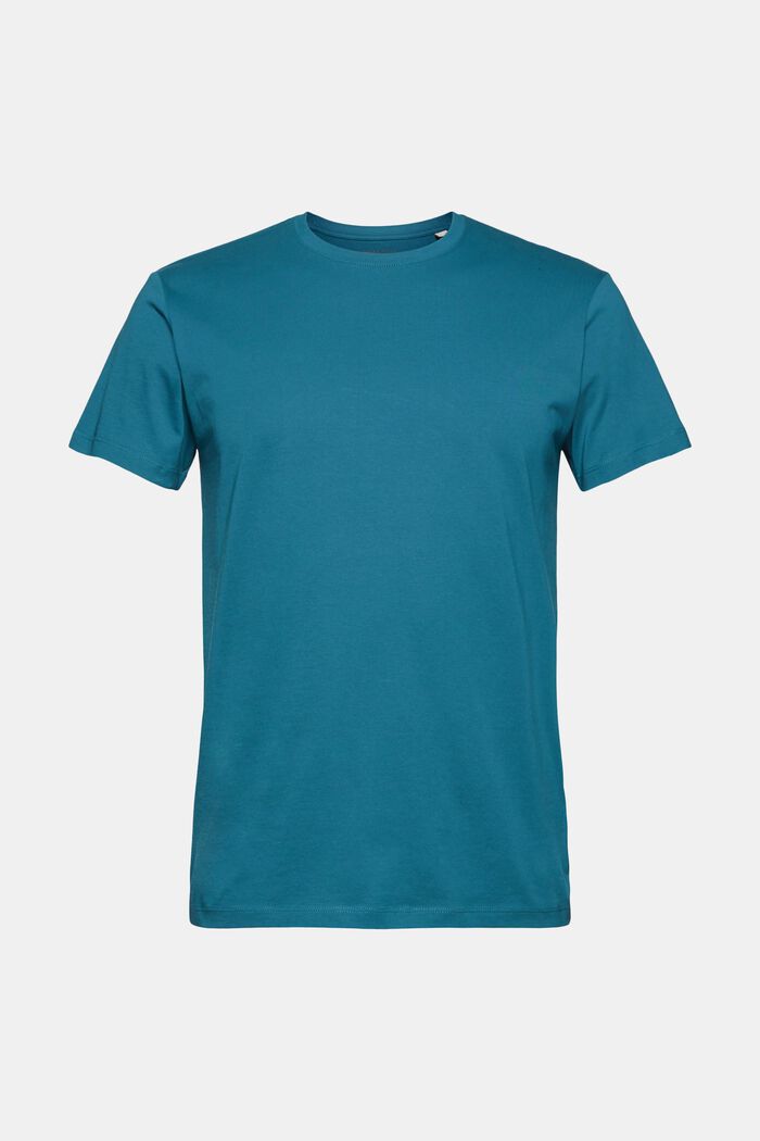 Jersey T-shirt van 100% biologisch katoen, PETROL BLUE, detail image number 0