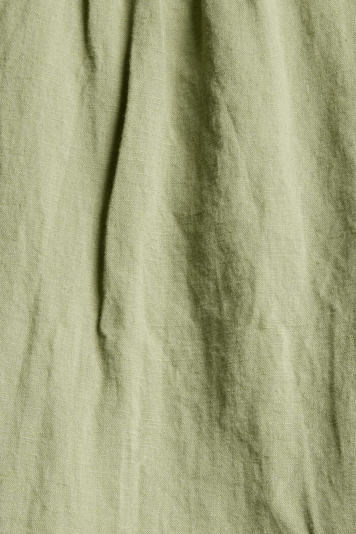 Van een linnenmix: midi-jurk, LIGHT KHAKI, detail image number 4