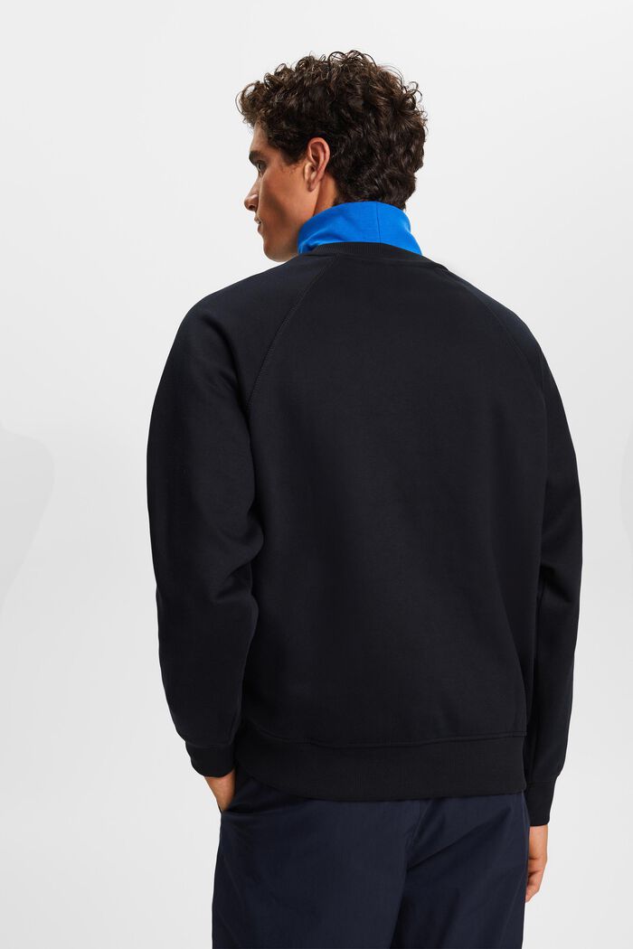 Sweatshirt van fleece met logo, BLACK, detail image number 4