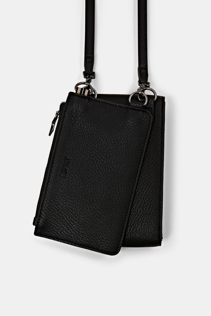 Crossbody bag met portemonnee en smartphonehoes, BLACK, detail image number 1