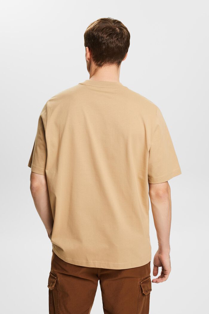 Uniseks T-shirt van pimakatoen met print, BEIGE, detail image number 2
