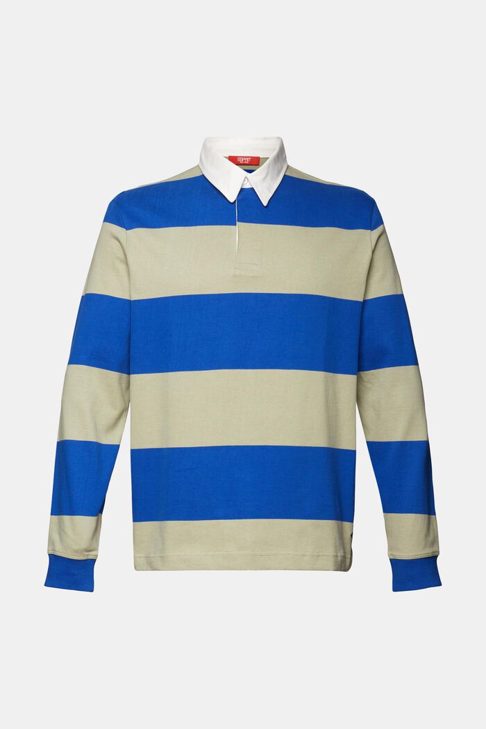 Gestreept rugbyshirt, BRIGHT BLUE, detail image number 6