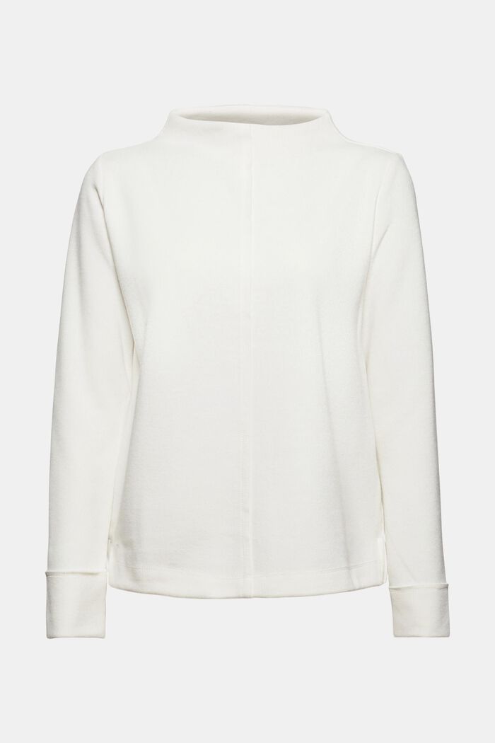 Sweatshirt met opstaande kraag, mix met biologisch katoen, OFF WHITE, detail image number 5