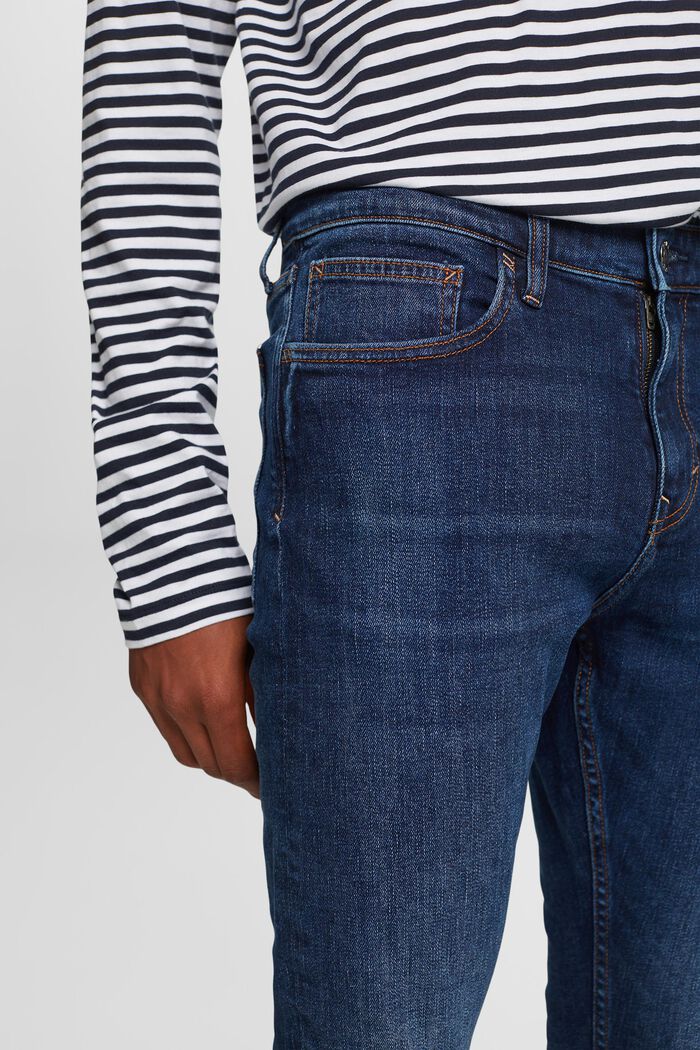 Skinny jeans, gerecycled stretchkatoen, BLUE DARK WASHED, detail image number 2