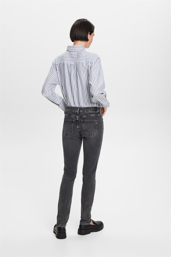 Slim fit jeans met middelhoge taille, BLACK DARK WASHED, detail image number 3