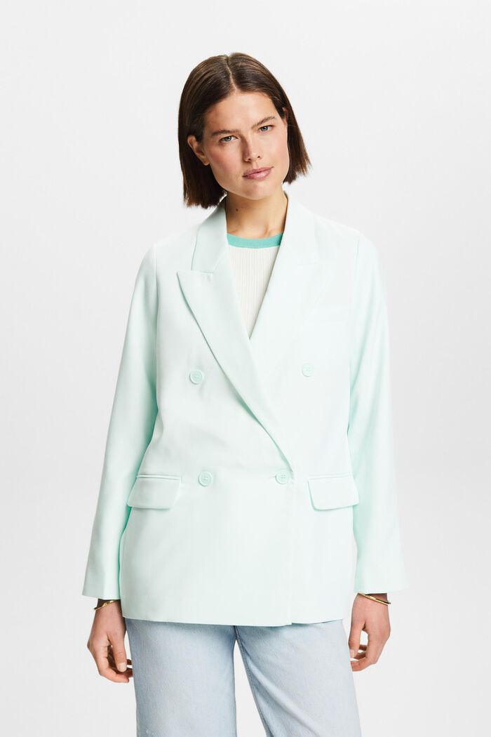 Double-breasted blazer, LIGHT AQUA GREEN, detail image number 4