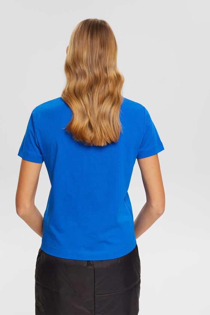 Katoenen T-shirt met ronde hals, BLUE, detail image number 3