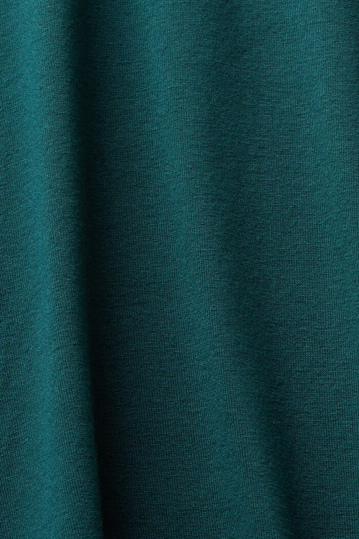 Top met geschulpte rand en lange mouwen, EMERALD GREEN, detail image number 5