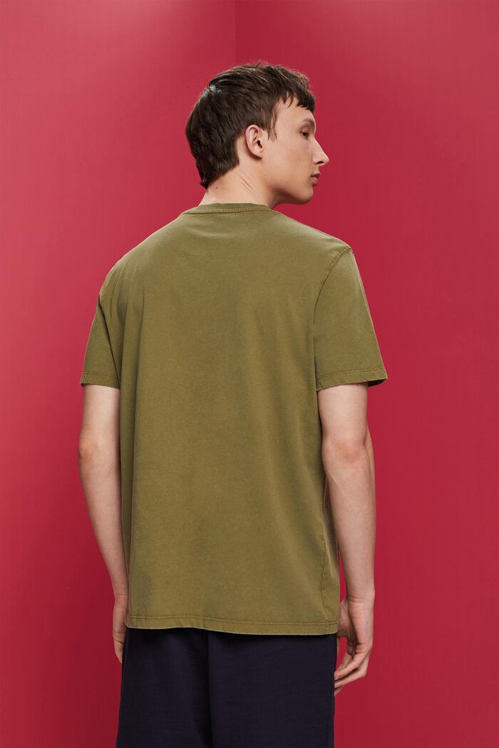 Garment-dyed jersey T-shirt, 100% katoen, OLIVE, detail image number 3