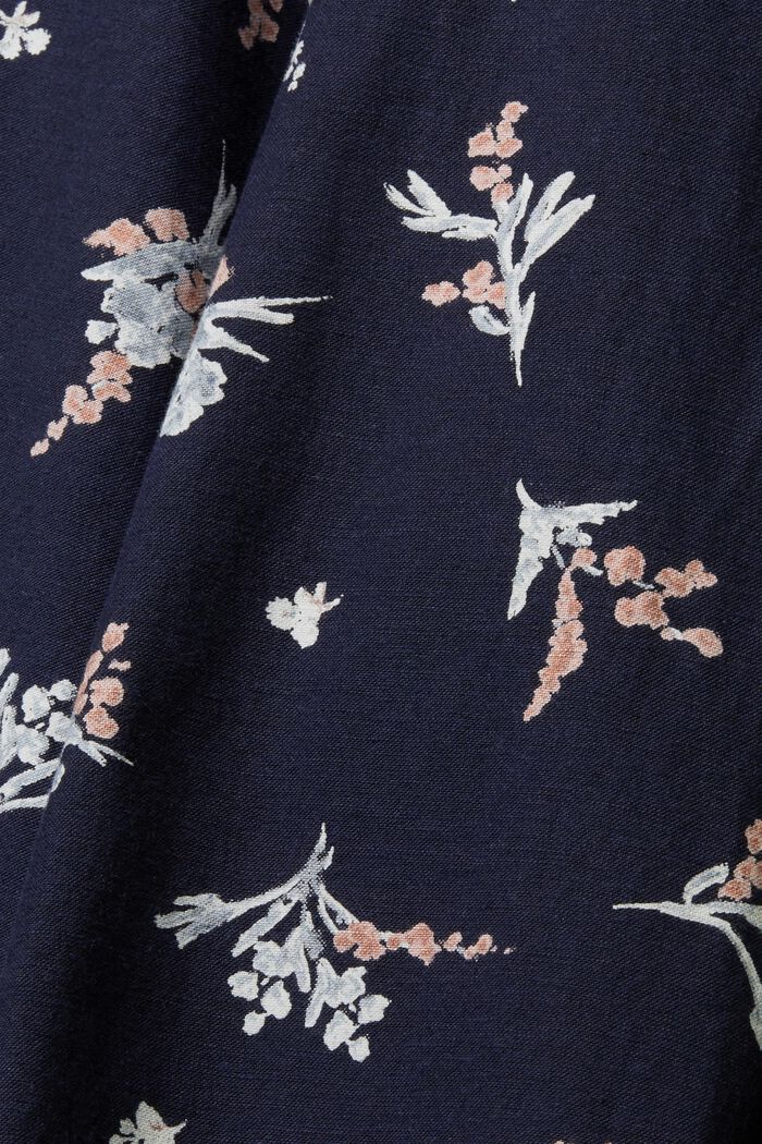 Met linnen: jumpsuit met bloemenmotief, NAVY, detail image number 4