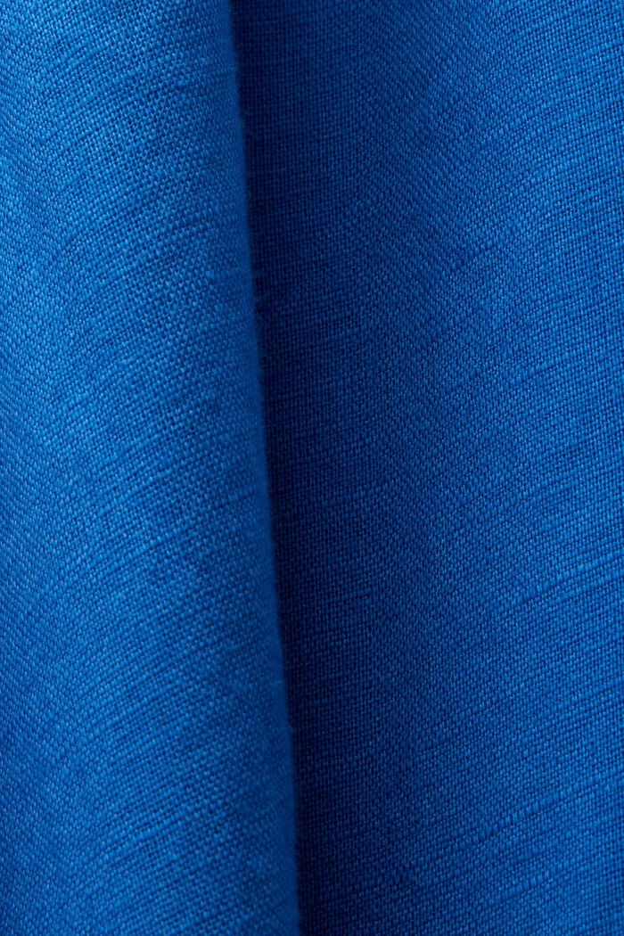 Midirok, mix van linnen en katoen, BRIGHT BLUE, detail image number 4