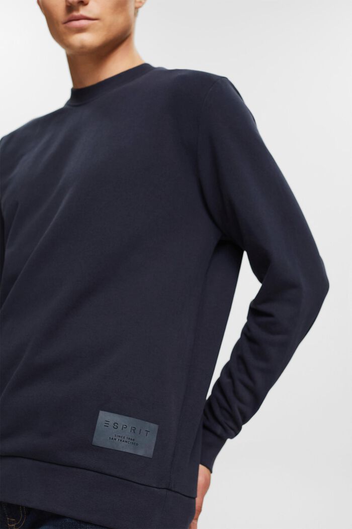 Gerecycled: sweatshirt met label, NAVY, detail image number 2