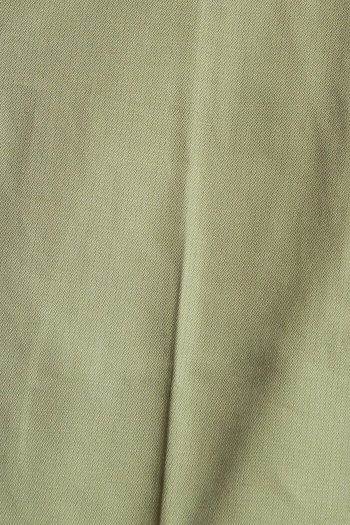 Cropped broek van een mix van biologisch katoen, LIGHT KHAKI, detail image number 4