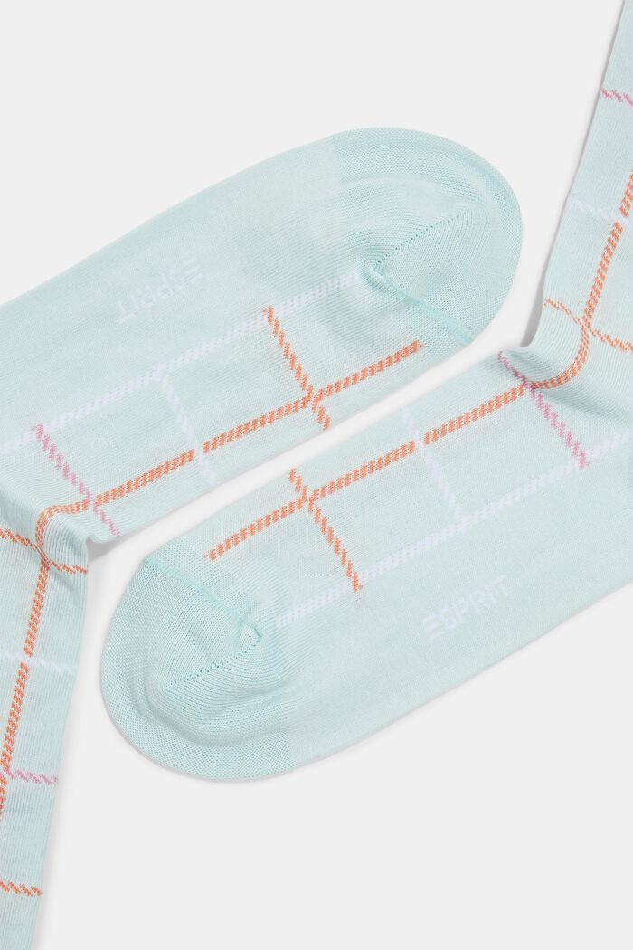 Geruite sokken van een mix met biologisch katoen, PEPPERMINT, detail image number 1