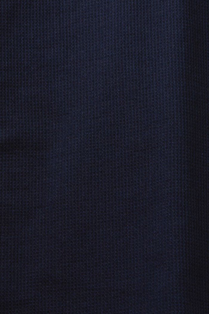 Slim fit overhemd met structuur, 100% katoen, NAVY, detail image number 4