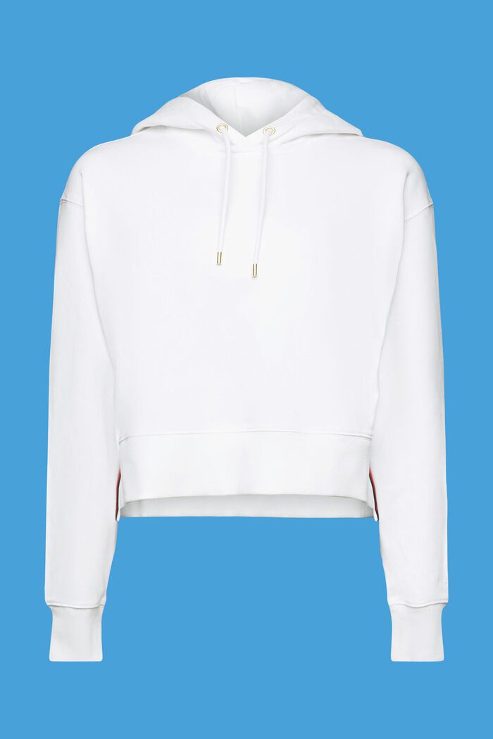 Cropped hoodie, 100% katoen, WHITE, detail image number 6