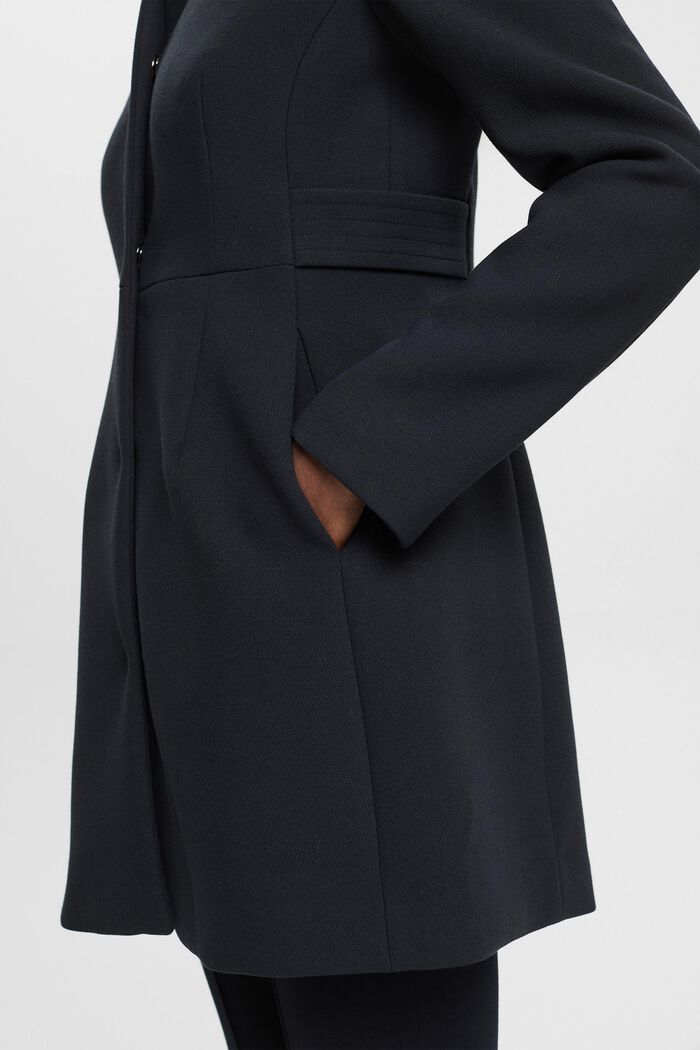 Getailleerde mantel met omgekeerde reverskraag, BLACK, detail image number 4
