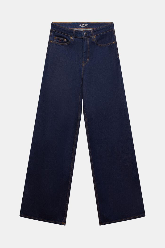 Premium broek met wijde pijpen in retrolook, BLUE RINSE, detail image number 7