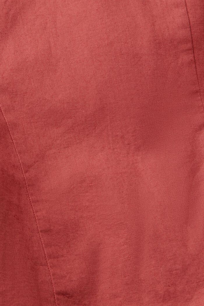 Met linnen: cropped blazer, TERRACOTTA, detail image number 4