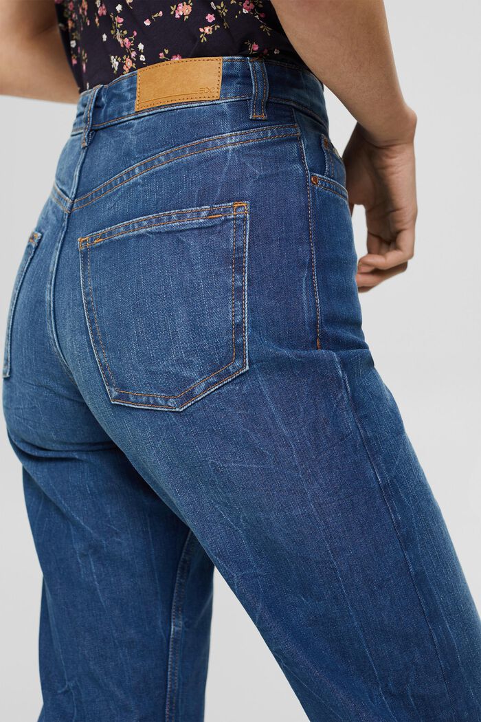 Gerecycled: cropped jeans met COOLMAX®, BLUE DARK WASHED, detail image number 5