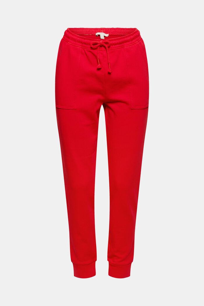 Sweatbroek in jogger-stijl, organic cotton, RED, detail image number 7