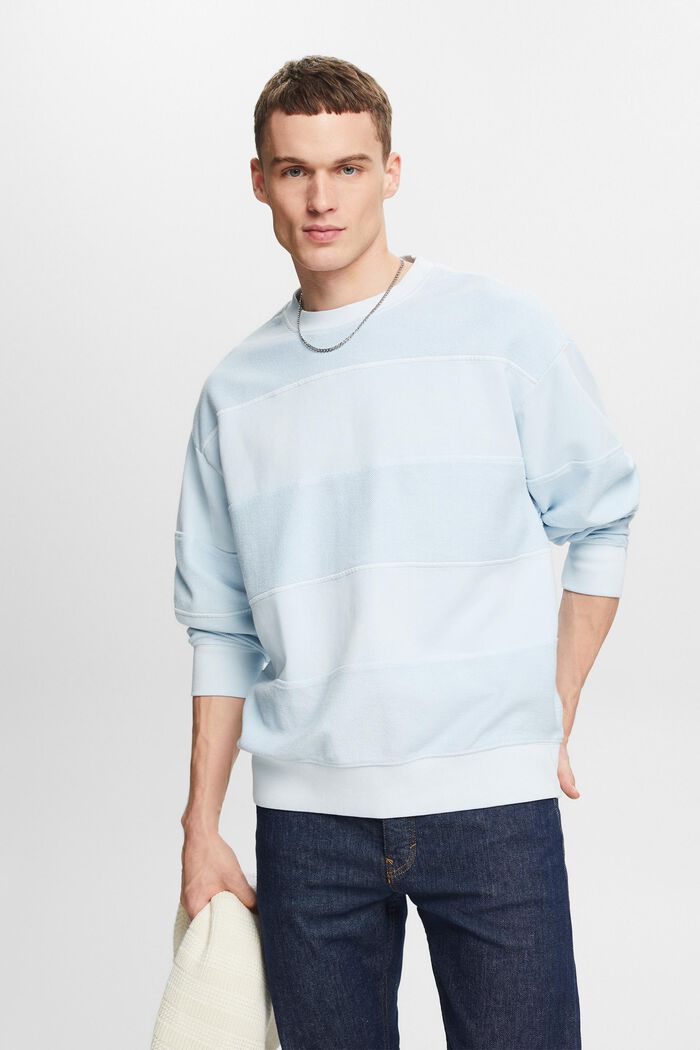 Gestructureerd sweatshirt van organic cotton, LIGHT BLUE, detail image number 4