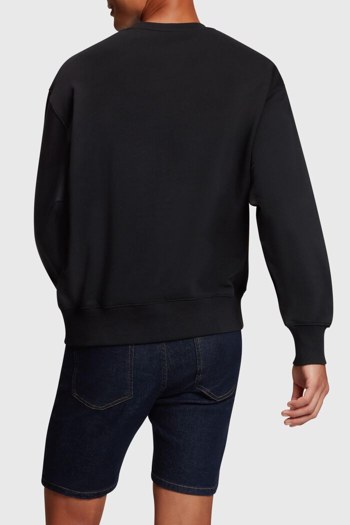 Sweatshirt met label en studs, BLACK, detail image number 1