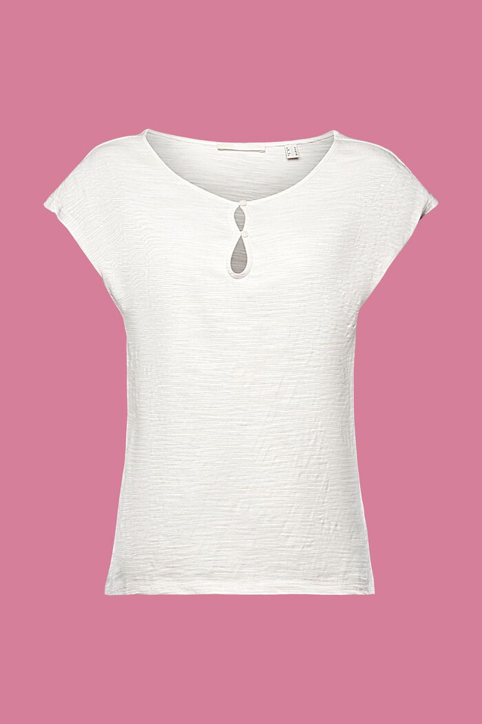 T-shirt met keyhole hals, OFF WHITE, detail image number 6