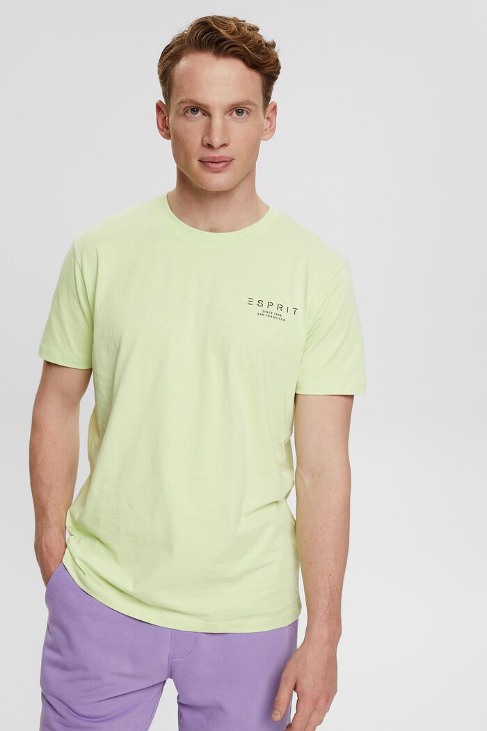 Jersey T-shirt met logoprint, LIGHT GREEN, detail image number 0