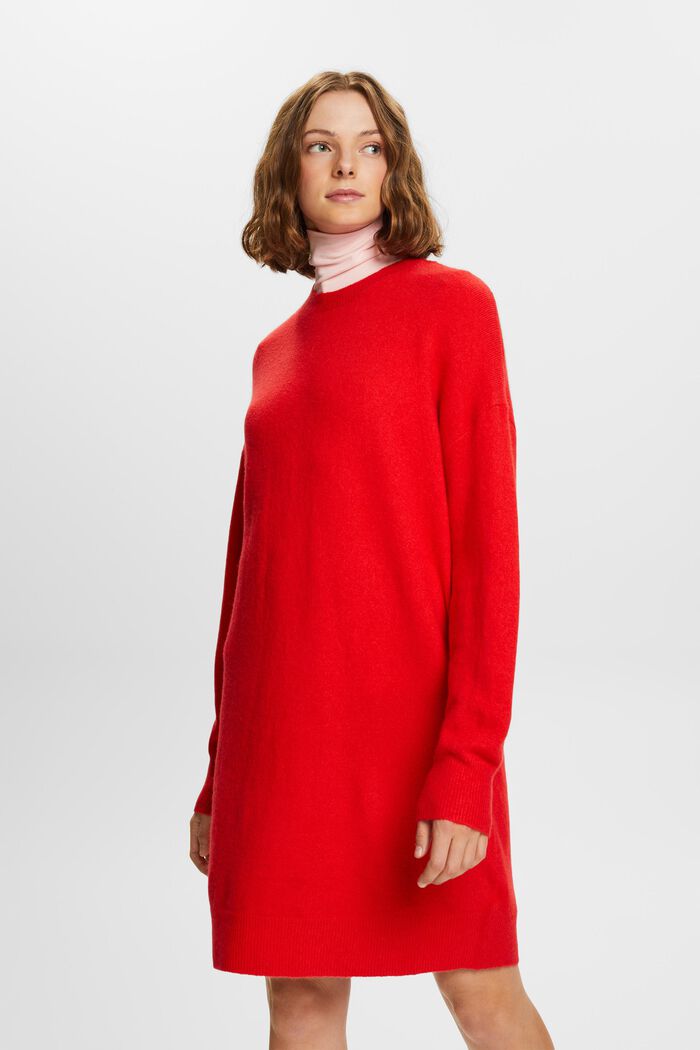 Gebreide mini-jurk, RED, detail image number 1