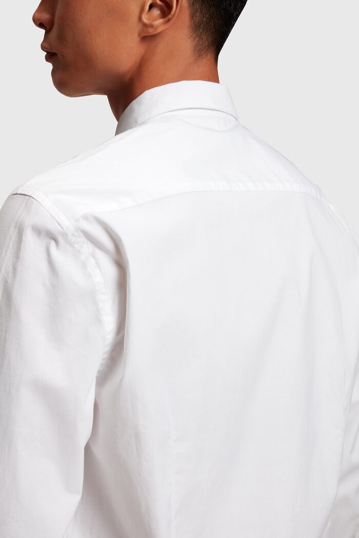 Popeline shirt met slim fit en dolfijnenbadge, WHITE, detail image number 3