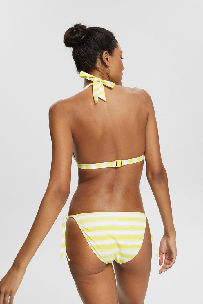Gestreepte bikinislip met bindbandjes, BRIGHT YELLOW, detail image number 1