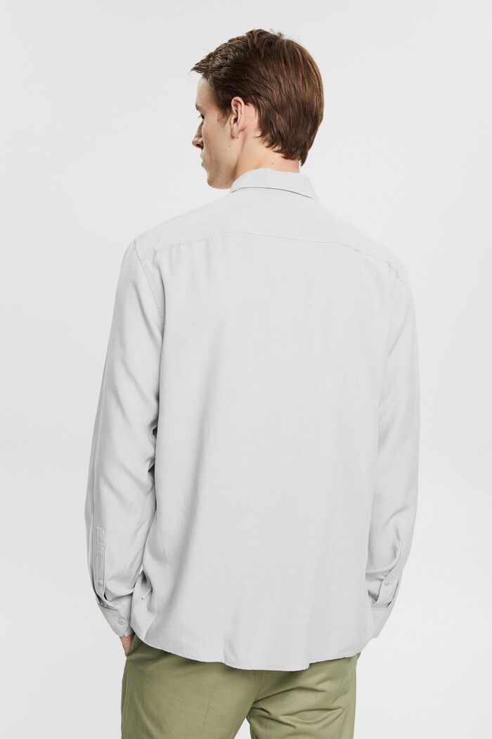 Met linnen: overhemd met buttondownkraag, LIGHT GREY, detail image number 3