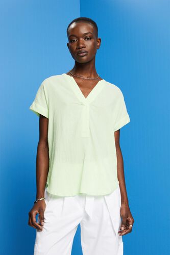 Groen Gestructureerde blouse van katoen