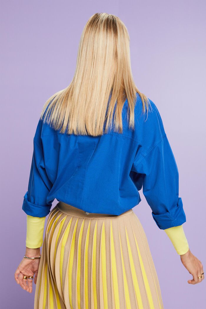 Shirt van katoen-popeline, BRIGHT BLUE, detail image number 3